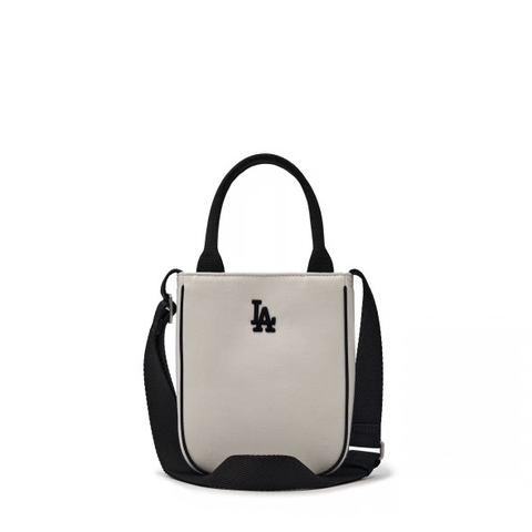 Túi MLB Varsity Cursive Denim Mini Cross Bag LA Dodgers White - Túi đeo chéo màu trắng, có quai xách