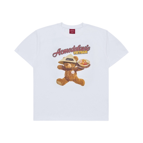 (PHỞ STORY x ADLV) ÁO THUN ADLV SERVING BEAR TRẮNG WHITE T-SHIRT