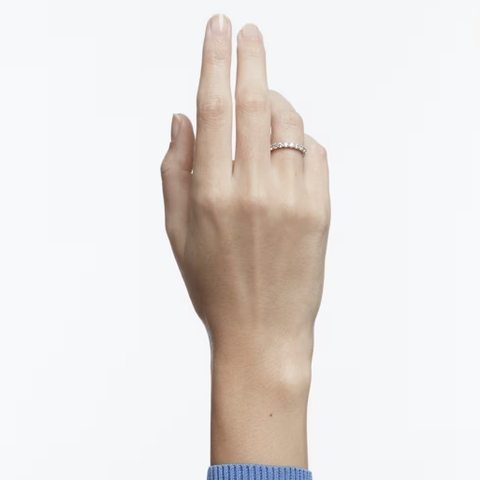 SWAROVSKI Matrix Vittore ring (Round cut, White, Rhodium plated) - RINGS - Nhẫn tròn, pha lê trắng - JEWELRY