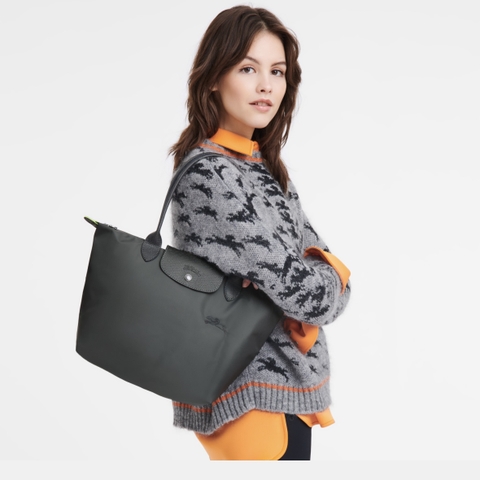 MEDIUM SIZE - TÚI LONGCHAMP LE PLIAGE GREEN M TOTE BAG - GRAPHITE - Túi xách màu xám than chì