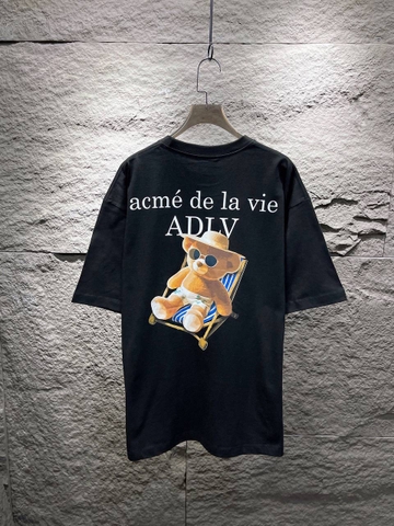 ÁO ADLV BEACH BEAR SHORT SLEEVE T-SHIRT BLACK - Áo thun cổ tròn tay lỡ màu đen
