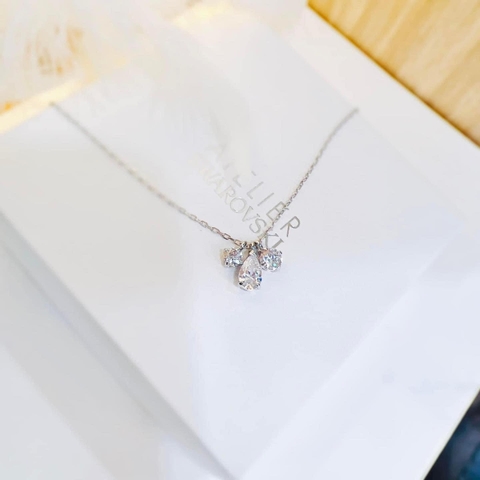 SWAROVSKI Attract pendant (Mixed cuts, Cluster, White, Rhodium plated) - Dây cổ, dây chuyền pha lê trắng - JEWELRY NECKLACE