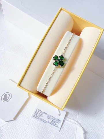 SWAROVSKI Idyllia bracelet (Mixed cuts, Clover, Green, Gold-tone plated) - Vòng/lắc tay Cỏ Bốn Lá - SWAROVSKI - JEWELRY