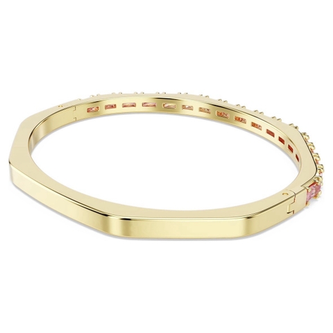 CHÍNH HÃNG - SWAROVSKI Matrix bangle (Baguette cut, Octagon shape, Pink, Gold-tone plated) - Vòng, lắc tay, pha lê hồng - JEWELRY BRACELET