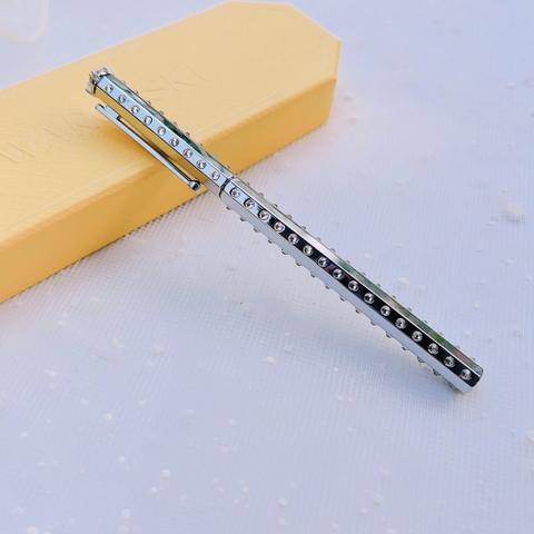 SWAROVSKI Ballpoint pen (Statement, Silver tone, Chrome plated) - Bút/viết màu bạc, mực đen