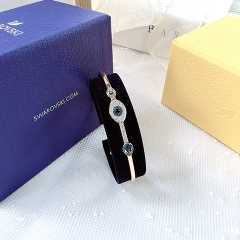 SWAROVSKI Symbolica bangle (Evil eye, Blue, Mixed metal finish) - Vòng/lắc tay hình biểu tượng mắt - JEWELRY BRACELET