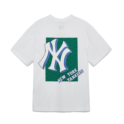Áo phông MLB Overfit Monotive New York Yankees 3ATSM3033-50WHS trắng
