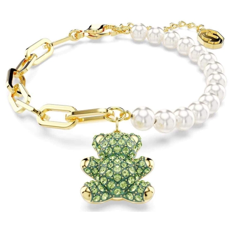 SWAROVSKI Teddy bracelet (Bear, Green, Gold-tone plated) - Vòng/lắc tay SWAROVSKI - JEWELRY