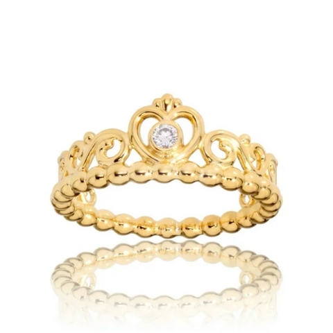 PANDORA Princess Tiara Crown Ring (14K Gold plated) - Nhẫn hình vương miệng công chúa, hợp kim mạ vàng 14k - JEWELRY