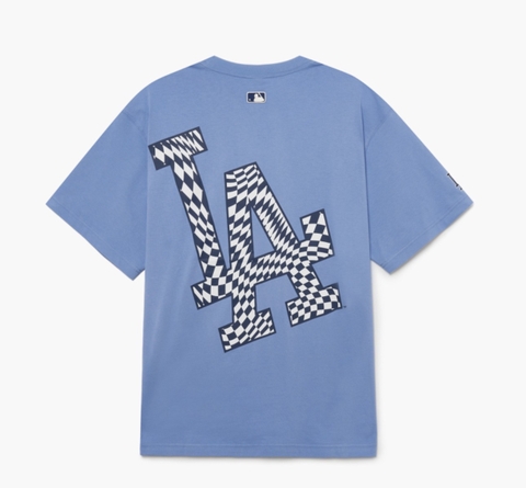 Áo Phông MLB Checkerboard Clipping Logo LA Tshirt