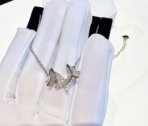 SWAROVSKI Lilia necklace (Butterfly, White, Rhodium plated) - Dây cổ, dây chuyền hoạ tiết bướm - JEWELRY NECKLACE