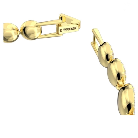 SWAROVSKI Una Angelic Tennis bracelet (Round cut, Pavé, Medium, White, Gold-tone plated) - Vòng/lắc tay pha lê trắng, dây vàng - JEWELRY