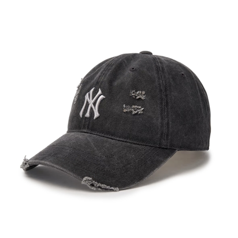 MLB Damage Washing Unstructured Ball Cap New York Yankees CHARCOAL GREY - Mũ lưỡi trai, nón kết