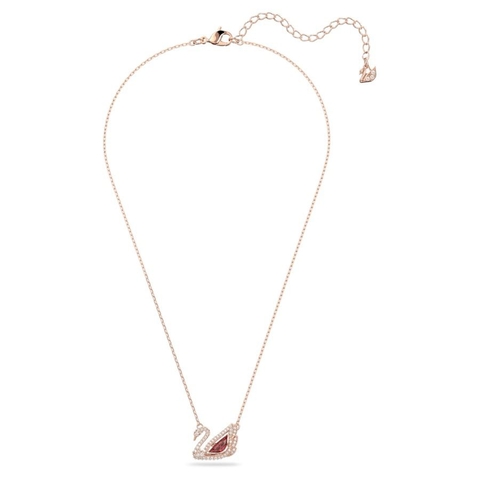 Dây cổ SWAROVSKI Dancing Swan necklace (Swan, RED, Rhodium plated) - Dây chuyền thiên nga đính đá pha lê đỏ - JEWELRY
