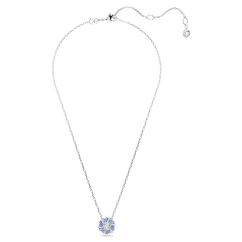 SWAROVSKI Idyllia pendant (Flower, Blue, Rhodium plated) - Dây cổ, dây chuyền đá pha lê xanh trắng - SWAROVSKI - JEWELRY NECKLACE