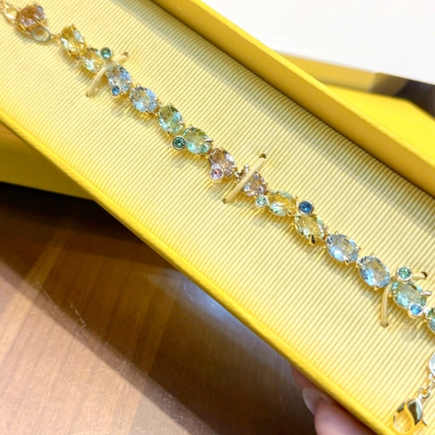 SWAROVSKI Gema Tennis bracelet (Mixed cuts, Multicolored, Gold-tone plated) - Vòng, lắc tay, đính đá pha lê đa màu - JEWELRY BRACELET