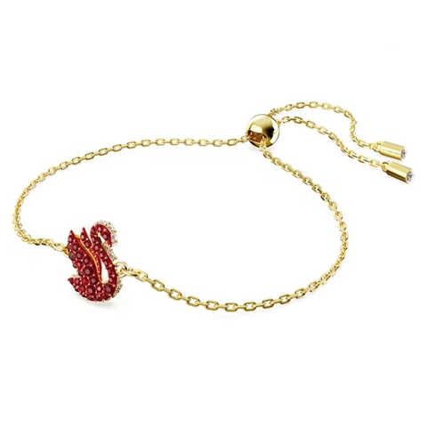 SWAROVSKI Swan bracelet (Swan, Small, Red, Gold-tone plated) - Vòng/lắc tay thiên nga đỏ - JEWELRY