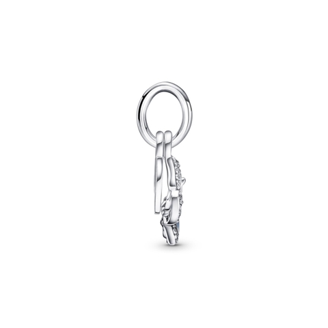 PANDORA Blue Butterfly Sparkling Dangle Charm (Silver Sterling) - Hạt rơi trang trí vòng tay, hình bướm tráng men màu xanh, bạc 925 - JEWELRY