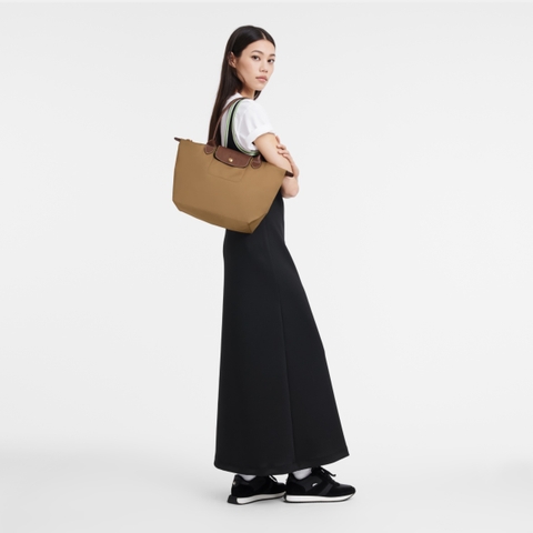 MEDIUM SIZE - TÚI LONGCHAMP LE PLIAGE GREEN M TOTE BAG - FAWN - Túi xách màu nâu vàng