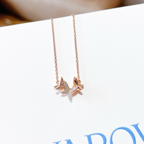 SWAROVSKI Lilia necklace (Butterfly, White, Rose gold-tone plated) - Dây cổ, dây chuyền hoạ tiết bướm - JEWELRY NECKLACE