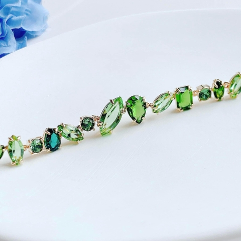 SWAROVSKI Gema bracelet (Mixed cuts, Green, Gold-tone plated) - Vòng/lắc tay SWAROVSKI - JEWELRY