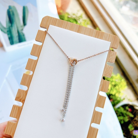 SWAROVSKI Lifelong Heart pendant Y (White, Rose gold-tone plated) - Dây cổ, dây chuyền HÌNH TIM PHỐI ĐÁ - SWAROVSKI - JEWELRY NECKLACE