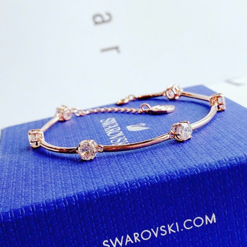 SWAROVSKI Constella bangle (Round cut, White, Rose gold-tone plated) - Vòng, lắc tay pha lê trắng - JEWELRY BRACELET