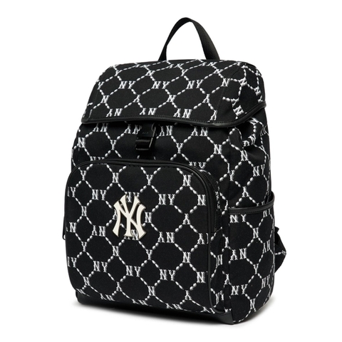 MLB Monogram Diamond Jacquard New York Yankees Black Backpack - Balo, cặp màu đen