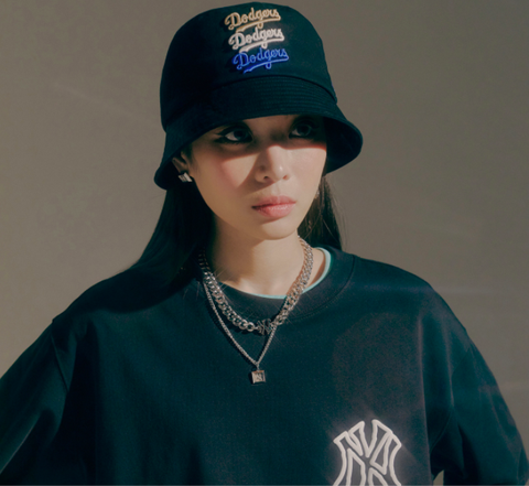 [SALE] Mũ MLB Bucket Logomania LA Dodgers Black - Mũ vành tròn màu đen