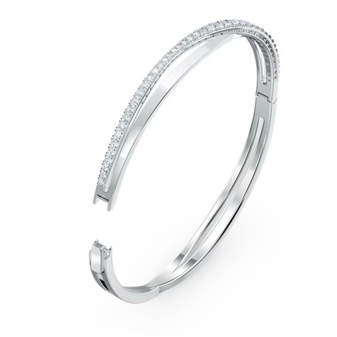 SWAROVSKI Twist bangle (White, Rhodium plated) - Vòng/lắc tay pha lê trắng - JEWELRY BRACELET
