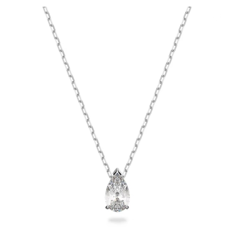 SWAROVSKI Stilla Attract set (Pear cut, White, Rhodium plated) - EARRINGS & NECKLACE - Khuyên tai + dây cổ, pha lê trắng - JEWELRY