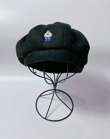 MŨ BERET WHOAU BLACK - MŨ NỒI MÀU ĐEN