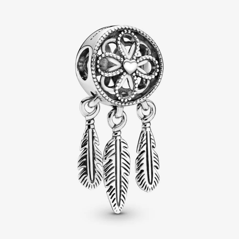 PANDORA Charm Moments Dream Catcher (Silver Sterling) - Hạt trang trí treo vòng tay hình vòng bắt giấc mơ, bạc 925