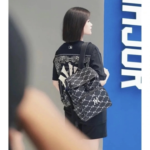 MLB Monogram Diamond Jacquard New York Yankees Black Backpack - Balo, cặp màu đen