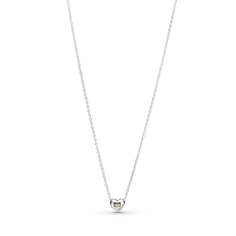 PANDORA Domed Golden Heart Collier Necklace (Sterling Silver, 14k Gold plated) - Dây chuyền/ cổ bạc 925, trái tim mạ vàng 14k - JEWELRY