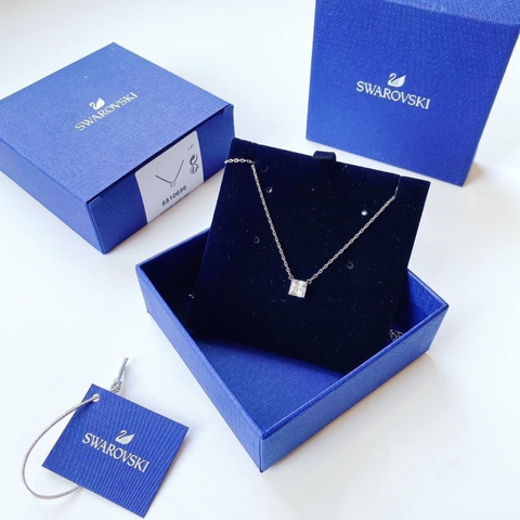 SWAROVSKI Attract necklace (Square cut, White, Rhodium plated) - Dây cổ, dây chuyền pha lê vuông trắng - JEWELRY NECKLACE