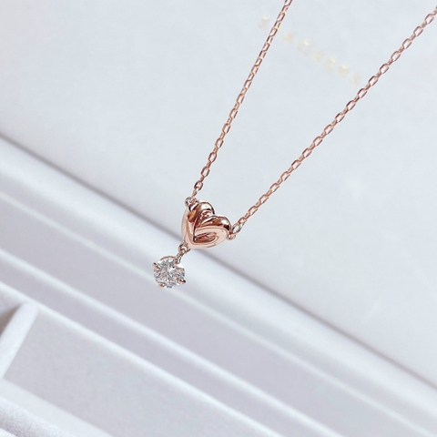 SWAROVSKI Lifelong Heart pendant (White, Rose gold-tone plated) - Dây cổ, dây chuyền HÌNH TIM PHỐI ĐÁ - SWAROVSKI - JEWELRY NECKLACE