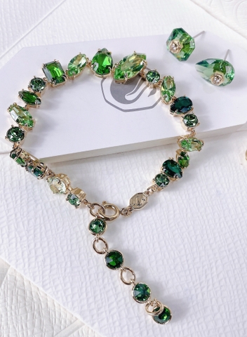 SWAROVSKI Gema bracelet (Mixed cuts, Green, Gold-tone plated) - Vòng/lắc tay SWAROVSKI - JEWELRY