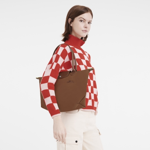 MEDIUM SIZE - TÚI LONGCHAMP LE PLIAGE GREEN M TOTE BAG - COGNAC - Túi xách, đeo vai màu nâu đậm ánh cam