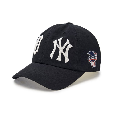 MLB League Logo Unstructured Ball Cap NY Black - Mũ lưỡi trai, nón kết màu đen