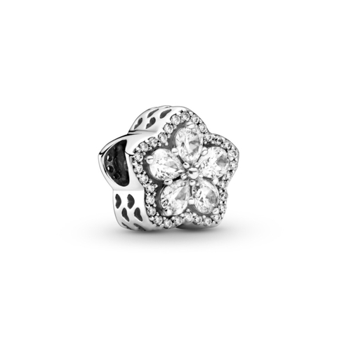 PANDORA Sparkling Snowflake Pavé Charm (Silver Sterling, Zirconia) - Hạt trang trí vòng tay, hình hoa tuyết, đính đá CZ lấp lánh, bạc 925 - JEWELRY