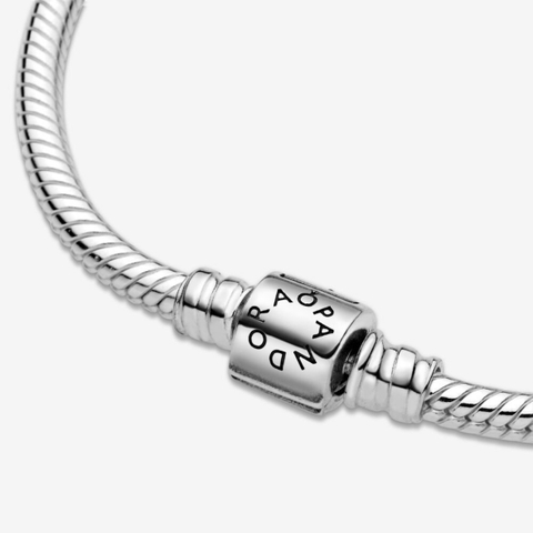 Pandora Moments Snake Chain Bracelet (Barrel Clasp, Silver Sterling) - Vòng/lắc tay bạc 925, khoá trụ, dáng mềm - JEWELRY BRACELET