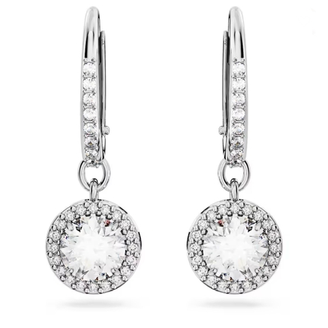 SWAROVSKI Angelic drop earrings (Round cut,, White, Rhodium plated) - Khuyên tai pha lê trắng - JEWELRY