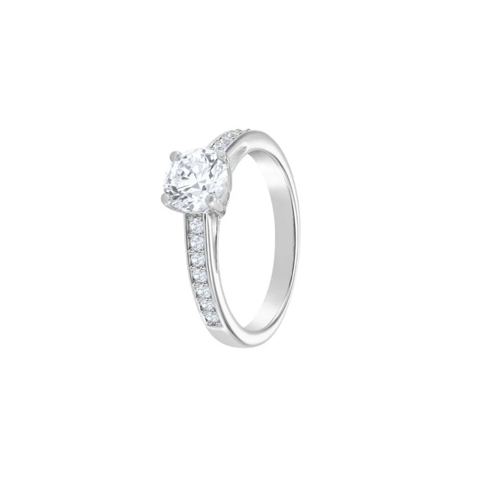 SWAROVSKI Attract Ring (Round, White, Rhodium plated) - RINGS - Nhẫn tròn, pha lê trắng - JEWELRY
