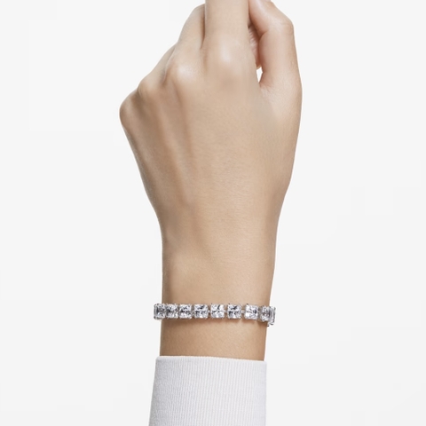 SWAROVSKI Millenia bracelet (Square cut, Small, White, Rhodium plated) - Vòng/lắc tay pha lê cắt vuông - SWAROVSKI - JEWELRY