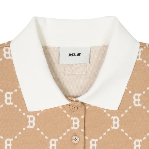 Váy MLB Women's Diamond Monogram B BOSTON DRESS POLO BEIGE