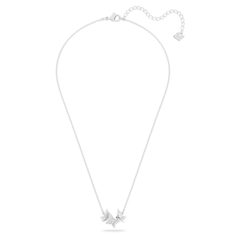 SWAROVSKI Lilia necklace (Butterfly, White, Rhodium plated) - Dây cổ, dây chuyền hoạ tiết bướm - JEWELRY NECKLACE