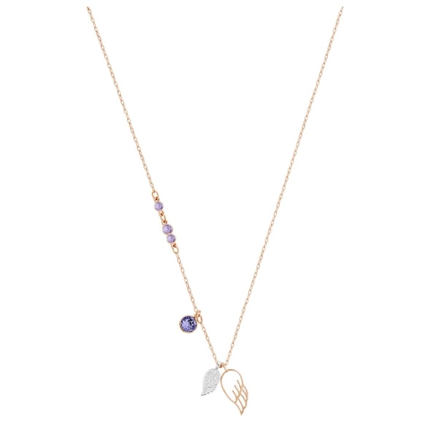 SWAROVSKI Symbolica pendant (Wing, Purple, Rose gold-tone plated) - Dây cổ, dây chuyền, mặt hình chiếc cánh- JEWELRY NECKLACE
