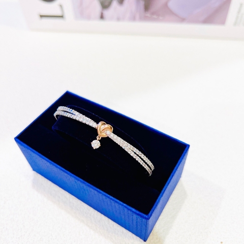 SWAROVSKI Lifelong Heart bangle (Heart, White, Mixed metal finish) - Vòng/lắc tay HÌNH TIM PHỐI ĐÁ - SWAROVSKI - JEWELRY