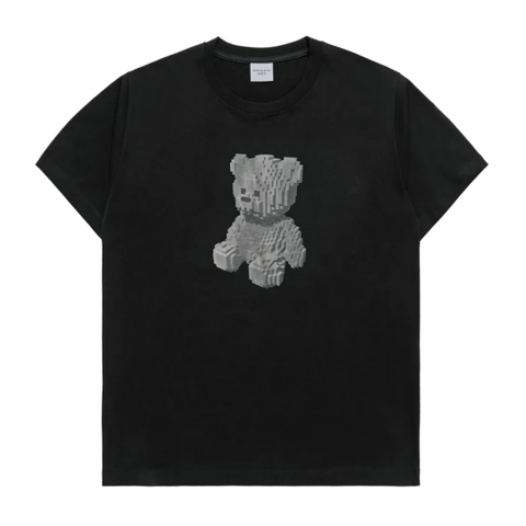 ÁO ADLV BLOCK BEAR BLACK T-SHIRT - Áo thun cổ tròn tay lỡ, hình gấu, màu đen
